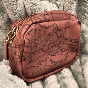 PATRICIA NASH PIPER COATED RUST RIOT WORLD MAP COSMETIC PURSE